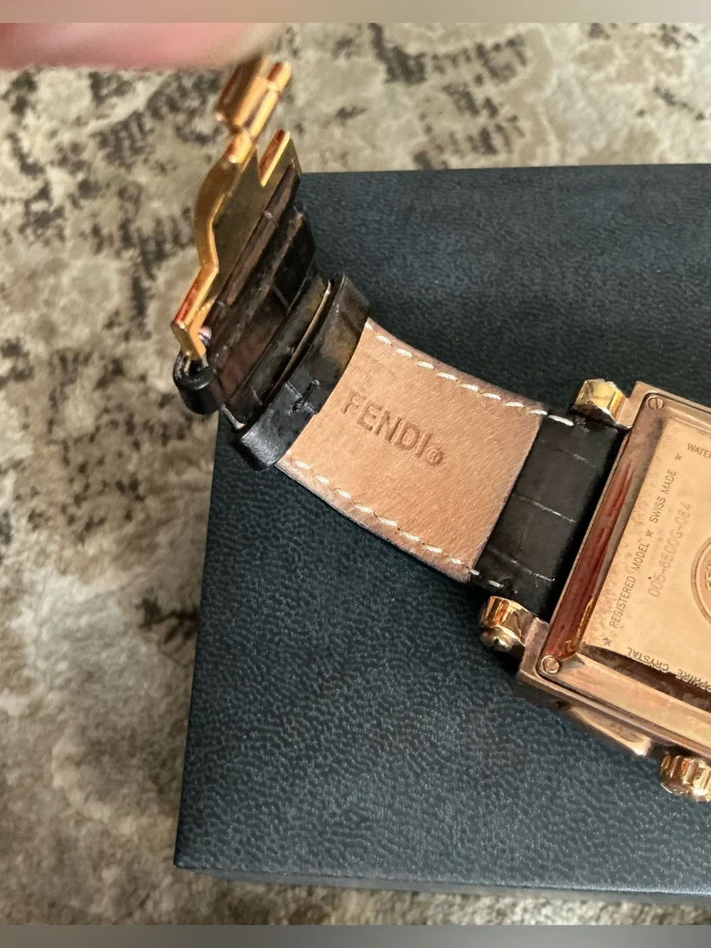Authentic FENDI QUADRO CHRONOGRAPH DRESS watch w box and card 🔥🔥
